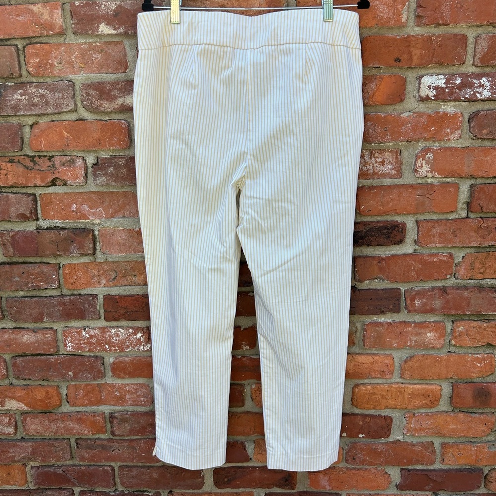 Chico’s Women's Yellow Striped Pull On Perfect Stretch Pants 2.5/14-16 - Picture 4 of 6